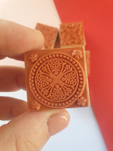 6pcs 3cm Square Emboss Stamp, Mandala stamp, Lace Texture for craft, Sculpture stamp for pottery, Polymer Clay tools, Wooden stamp Australia