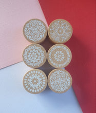 6pcs 3cm Round Emboss Stamp, Mandala stamp, Lace Texture for craft, Sculpture stamp for pottery, Polymer Clay tools, Wooden stamp Australia