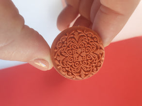 6pcs 3cm Round Emboss Stamp, Mandala stamp, Lace Texture for craft, Sculpture stamp for pottery, Polymer Clay tools, Wooden stamp Australia
