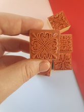 6pcs 3cm Square Emboss Stamp, Mandala stamp, Lace Texture for craft, Sculpture stamp for pottery, Polymer Clay tools, Wooden stamp Australia