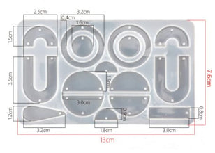 1pc Silicone Mold abstract semicircle Shapes, Mold Resin drop earring, Earring Molds, Epoxy Resin mold, Jewellery Making Tools, earring mold