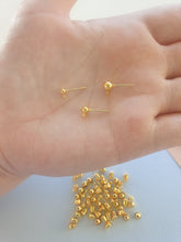 10pcs (5prs) 3/4/5mm Round Ball Earrings, Earring Pins, Gold Ball Earring, Earring Connectors, Jewellery making supplies