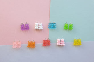 18pcs (9prs) Resin Gummy Bear with hook, Pendants DIY, Craft Supplies, Key Chain Making, Arts Jewellery Accessories and supplies australia