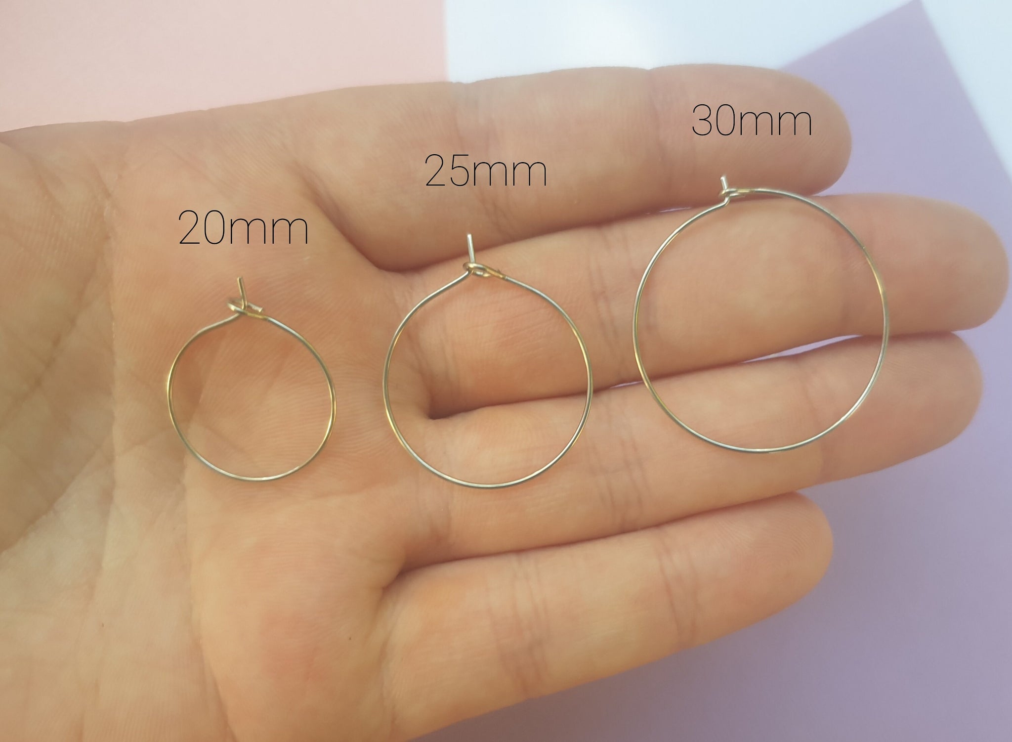 10pcs (5prs) 20/25/30mm stainless steel Hoops Earrings Big Circle Ear Wire Hoops Earrings Wires For DIY Jewellery Making Supplies