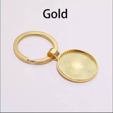 5pcs/lot Keychain With Pendant Bezel Blank Fit 25mm Cameo Glass Cabochon Base Setting DIY Keychain Key ring Supplies For Jewellery