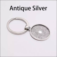 5pcs/lot Keychain With Pendant Bezel Blank Fit 25mm Cameo Glass Cabochon Base Setting DIY Keychain Key ring Supplies For Jewellery