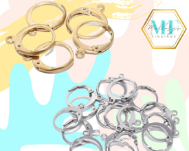 20pcs Stainless Steel, Gold plated, Earring Base, Earring Hooks, Jewellery Making Supplies, DIY Findings, Hypoallergenic  earring components