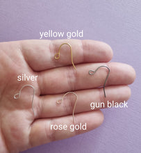 50pcs 21x12mm Gold/silver/rose/gun black Ear Hooks, Earrings Clasps, Jewellery findings, Earring Wires, Jewellery Making Supplies