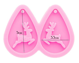 Christmas Earrings, tear drop Reindeer Earrings, Resin Silicone Mold,  Christmas Mold, DIY epoxy Earrings, Jewellery supplies Australia