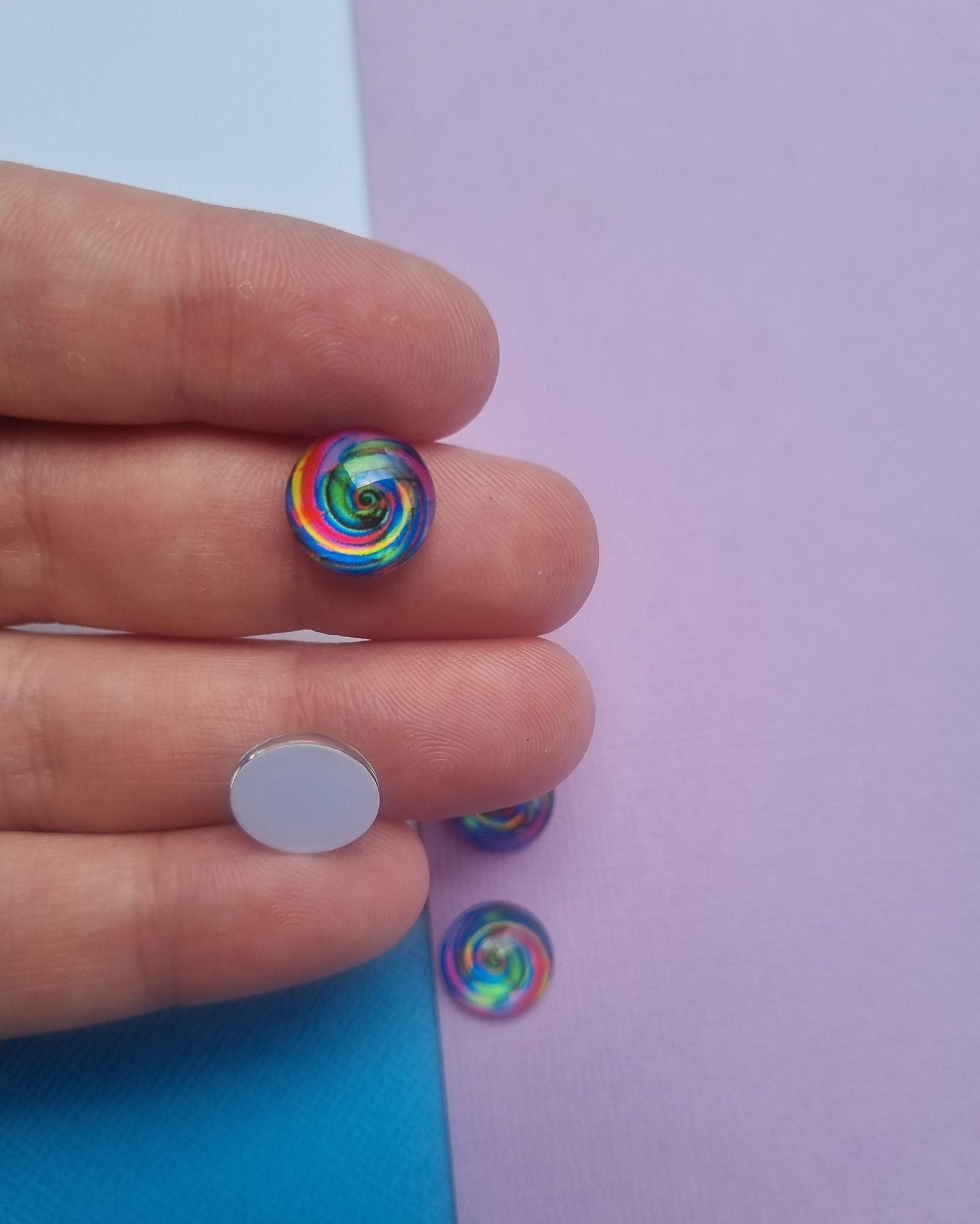 10pcs(5prs) 12mm abstract swirl cabochon, Glass Cabochons, Cabochons for jewellery, jewellery making, earring supplies, diy jewellery