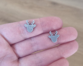 20pcs (10prs) 12mm Reindeer, Laser cut acrylic, xmas glitter Earring (No Stud), Christmas Earrings, DIY xmas, flatback, cabochon