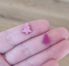 20pcs (10prs) 12mm Christmas Tree, Laser cut acrylic, xmas glitter Earring (No Stud), Christmas Earrings, DIY xmas, flatback, cabochon
