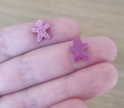 20pcs (10prs) 12mm Gingerbread Man, Laser cut acrylic, xmas glitter Earring (No Stud), Christmas Earrings, DIY xmas, flatback, cabochon