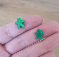 20pcs (10prs) 12mm Gingerbread Man, Laser cut acrylic, xmas glitter Earring (No Stud), Christmas Earrings, DIY xmas, flatback, cabochon