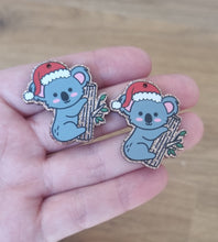 10pc (5prs) 35mm Santa hat, Christmas Koala, Koala Earrings, Laser cut acrylic, (No Stud) Acrylic Earrings, DIY earring, koala cabochon