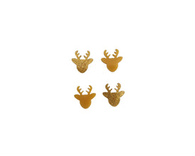 20pcs (10prs) 12mm Reindeer, Laser cut acrylic, xmas glitter Earring (No Stud), Christmas Earrings, DIY xmas, flatback, cabochon
