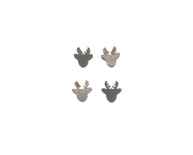 20pcs (10prs) 12mm Reindeer, Laser cut acrylic, xmas glitter Earring (No Stud), Christmas Earrings, DIY xmas, flatback, cabochon