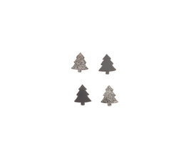 20pcs (10prs) 12mm Christmas Tree, Laser cut acrylic, xmas glitter Earring (No Stud), Christmas Earrings, DIY xmas, flatback, cabochon