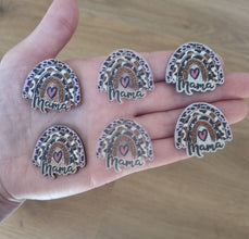 10pc (5prs) 35mm Acrylic Rainbow, Black leopard, Mama Earrings, Laser cut acrylic, (No Stud) Acrylic Earrings, DIY earring, leopard cabochon