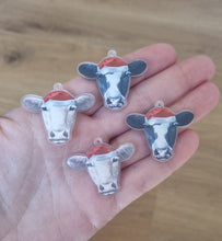 4pcs (2prs) 38mm acrylic cow for earrings, cow xmas earring, Laser cut acrylic, (No Stud) Acrylic Earrings, DIY earring, cow cabochon