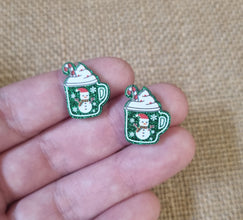 10pc (5prs) 19/30mm Christmas Mug For Earrings, Christmas,  Laser cut acrylic, xmas Earrings (No Stud), Diy earring flatback, cabochon