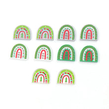 10pc (5prs) 18mm Rainbows For Earrings, Christmas,  HO HO HO, Laser cut acrylic, xmas Earrings (No Stud), Diy earring flatback, cabochon