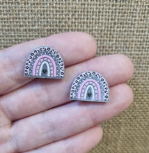 10pc (5prs) 20mm Rainbows For Earrings, Pink leopard Print, Laser cut acrylic, Rainbow Earrings (No Stud), Diy earring flatback, cabochon