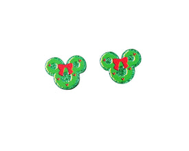 20pcs (10prs) 18mm Mouse Head, Laser cut acrylic, christmas glitter Earring (No Stud), Christmas Earrings, DIY xmas, flatback, cabochon