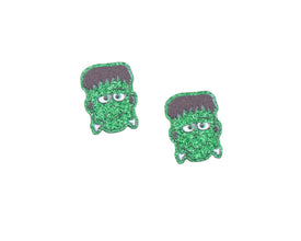 10pcs (5prs) 18mm halloween cabochon, Laser cut acrylic, frankenstein glitter Earring (No Stud), cauldron Earrings, flatback, cabochon