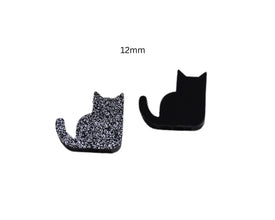 20pcs (10prs) 12/14mm halloween cabochon, Laser cut acrylic, spider glitter Earring, cat Earrings, flatback, skull/bat/bull cabochon DIY