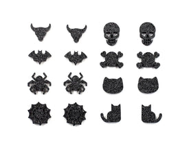 20pcs (10prs) 12/14mm halloween cabochon, Laser cut acrylic, spider glitter Earring, cat Earrings, flatback, skull/bat/bull cabochon DIY