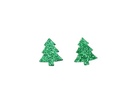 20pcs (10prs) 12mm Christmas Tree, Laser cut acrylic, xmas glitter Earring (No Stud), Christmas Earrings, DIY xmas, flatback, cabochon
