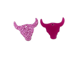 10pcs (5prs) 25mm acrylic bull skull, Laser cut acrylic, bull glitter Earring, diy acrylic earrings, flatback, acrylic with hole