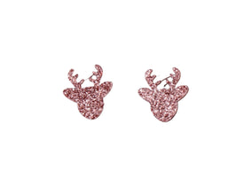 20pcs (10prs) 12mm Reindeer, Laser cut acrylic, xmas glitter Earring (No Stud), Christmas Earrings, DIY xmas, flatback, cabochon
