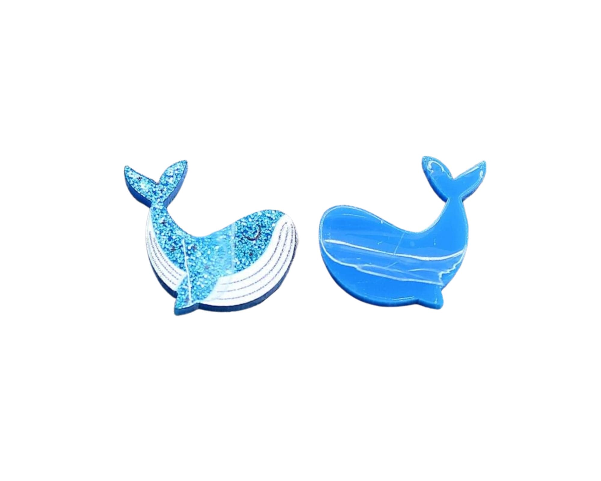 10pcs (5prs) 20mm whale cabochon, Laser cut acrylic, blue glitter Earring (No Stud), witch Earrings, flatback, acrylic earrings