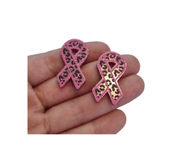 10pcs (5prs) 19x35mm Pink Ribbon, Drop Earrings, Cancer Earrings, Laser cut acrylic, Cancer Acrylic Earrings, DIY earring, Cancer cabochon