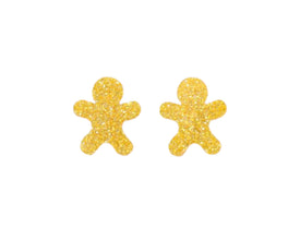 20pcs (10prs) 12mm Gingerbread Man, Laser cut acrylic, xmas glitter Earring (No Stud), Christmas Earrings, DIY xmas, flatback, cabochon