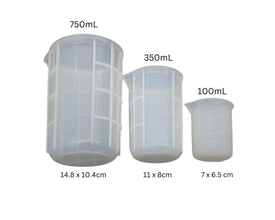 1pc silicone beaker mold, 100/250/350/750mL reuasable silicone beaker, Epoxy Resin measuring cup, resin making tools , DIY resin jewelry