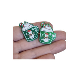 10pc (5prs) 19/30mm Christmas Mug For Earrings, Christmas,  Laser cut acrylic, xmas Earrings (No Stud), Diy earring flatback, cabochon