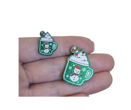 10pc (5prs) 19/30mm Christmas Mug For Earrings, Christmas,  Laser cut acrylic, xmas Earrings (No Stud), Diy earring flatback, cabochon
