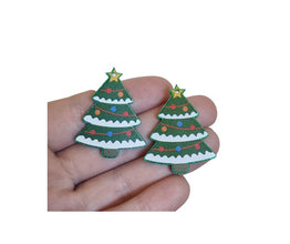 4/10pc (2-5prs) 19/40mm Christmas tree For Earrings, Christmas,  Laser cut acrylic, xmas Earrings (No Stud), Diy earring flatback, cabochon