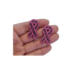 10pcs (5prs) 19x35mm Pink Ribbon, Drop Earrings, Cancer Earrings, Laser cut acrylic, Cancer Acrylic Earrings, DIY earring, Cancer cabochon