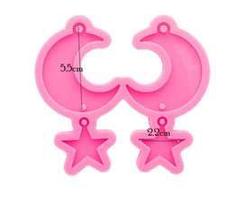 1pc Moon and Star earring mould, dangle drop mold, shiny Silicone mold, DIY Jewelry Making, epoxy Resin mould, Jewellery supplies australia