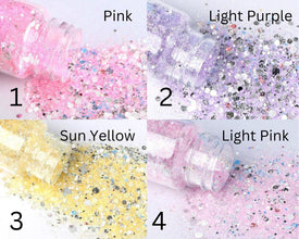 12 pastel colours, 20g glitter, Nail Glitter, Resin glitter, Pastel Glitter, glitter for earrings, nail art glitter.
