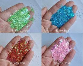 10g Holographic Small 1mm Nail Glitter, Holographic Sequins, Iridescent Mixed Hexagon, Sparkly Body Glitter, Manicure Glitter, Laser glitter