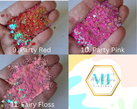 20g Holographic Chunky Nail Glitter, Holographic Sequins, Iridescent Mixed Hexagon, Sparkly Body Glitter, Manicure Glitter