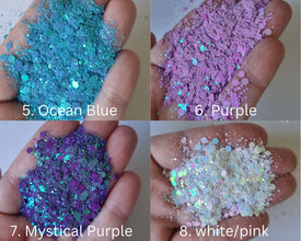 20g Holographic Chunky Nail Glitter, Holographic Sequins, Iridescent Mixed Hexagon, Sparkly Body Glitter, Manicure Glitter